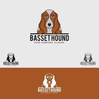 modèle de conception de logo de chien basset hound vecteur