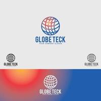 modèle de conception de logo globe tech vecteur