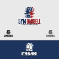 modèle de conception de logo d'haltères de gym vecteur