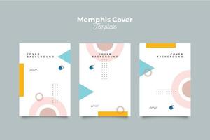 modèle de couverture colorée moderne de memphis vecteur