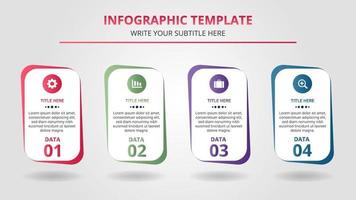 modèle infographique d & # 39; étapes commerciales colorées avec quatre options vecteur