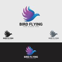modèle de conception de logo oiseau volant
