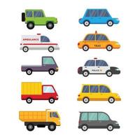 collections de dessins animés de véhicules automobiles mignons pour l'éducation préscolaire et les enfants vecteur