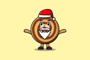 mignon, dessin animé, mascotte, caractère, biscuits, père noël vecteur