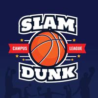 basket-ball slam dunk insignes poster vecteur