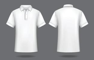 3d blanc polo chemise moquer en haut vecteur