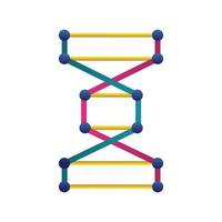 Icône isolée de structure de molécule d'ADN vecteur