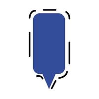 icône isolé de couleur bleu bulle discours vecteur