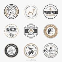 Farmers Market Logo Template Set Vector Set