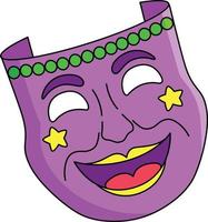 mardi gras la tragédie masque dessin animé coloré clipart vecteur