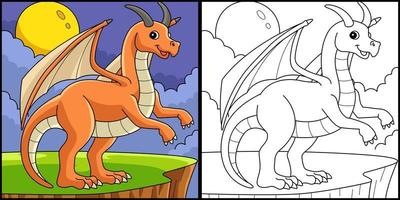 dragon animal coloration page coloré illustration vecteur