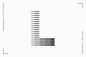monogramme lettre l abstrait moderne lignes art logo vecteur