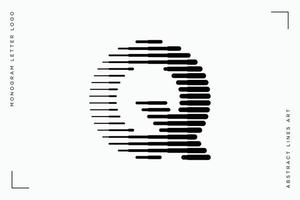 monogramme lettre q abstrait moderne lignes art logo vecteur