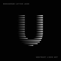 lettre u abstrait moderne lignes art monogramme logo vecteur