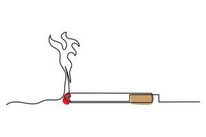 vecteur illustration de une Célibataire continu ligne cigarette