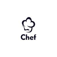 chef chapeau plat icône logo vecteur