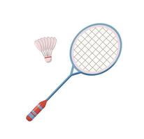 raquette de badminton avec volant isolé illustration vectorielle vecteur