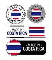 ensemble de fabriqué dans costa rica Étiquettes, logo, costa rica drapeau, costa rica produit emblème vecteur