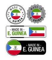 ensemble de fabriqué dans équatorial Guinée Étiquettes, logo, équatorial Guinée drapeau, équatorial Guinée produit emblème vecteur
