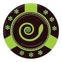 spirale poker puce icône dessin animé vecteur. casino frites vecteur