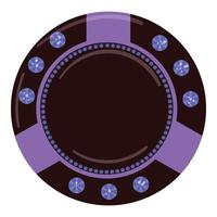 violet puce icône dessin animé vecteur. poker frites vecteur