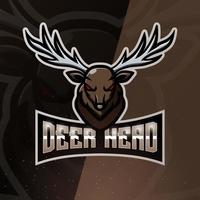 création de logo esport mascotte tête de cerf vecteur