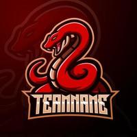 création de logo esport mascotte serpent rouge vecteur