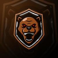 conception de logo esport mascotte ours vecteur