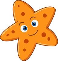 dessin animé Orange étoile de mer sur blanc Contexte vecteur