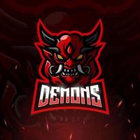 démons mascotte esport logo conception vecteur