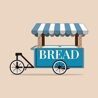 chariot à pain plat parfait pour un projet de conception vecteur