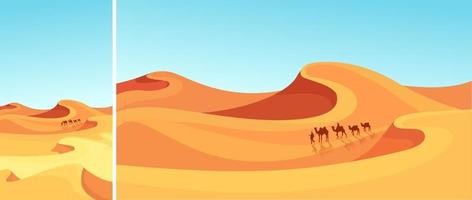 caravane traversant le désert vecteur