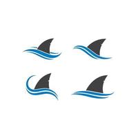 illustration d'icône vectorielle de modèle de logo d'aileron de requin vecteur