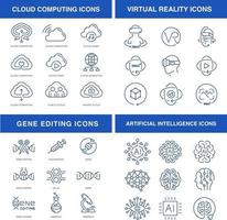 jeu d & # 39; icônes de technologies modernes vecteur