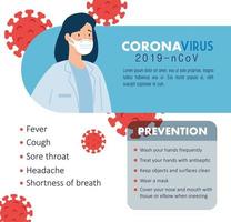 femme médecin pour la prévention du coronavirus vecteur