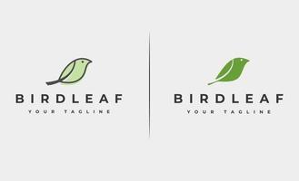 illustration vectorielle de feuille oiseau logo design