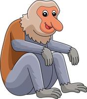 trompe singe animal dessin animé coloré clipart vecteur