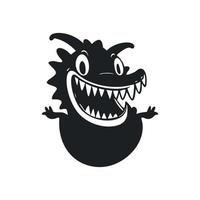 noir et blanc lumière logo avec un adorable de bonne humeur crocodile. vecteur