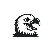 noir et blanc simple logo avec un attrayant et mignonne Aigle. vecteur