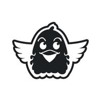 noir et blanc Facile logo avec une agréable et mignonne Aigle. vecteur