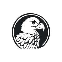 noir et blanc de base logo avec une charmant Aigle vecteur
