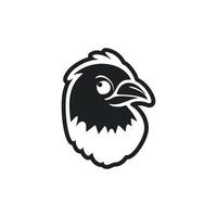 noir et blanc Facile logo avec une charmant et mignonne Aigle. vecteur