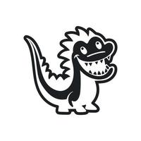 noir et blanc de base logo avec sucré de bonne humeur crocodile. vecteur