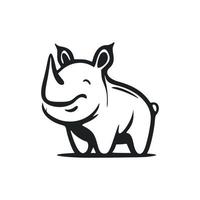 noir et blanc de base logo avec sucré de bonne humeur hippopotame. vecteur