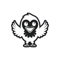 noir et blanc simple logo avec un esthétique et mignonne Aigle. vecteur