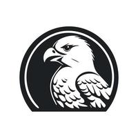 noir et blanc lumière logo avec un adorable Aigle vecteur