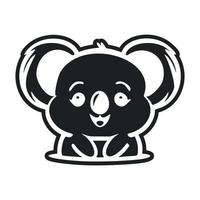 noir et blanc lumière logo avec esthétique et mignonne koala. vecteur