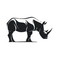 noir et blanc de base logo avec sucré rhinocéros vecteur