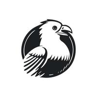 noir et blanc lumière logo avec charmant et mignonne Aigle. vecteur