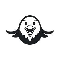 noir et blanc minimaliste logo avec un esthétique et mignonne Aigle. vecteur